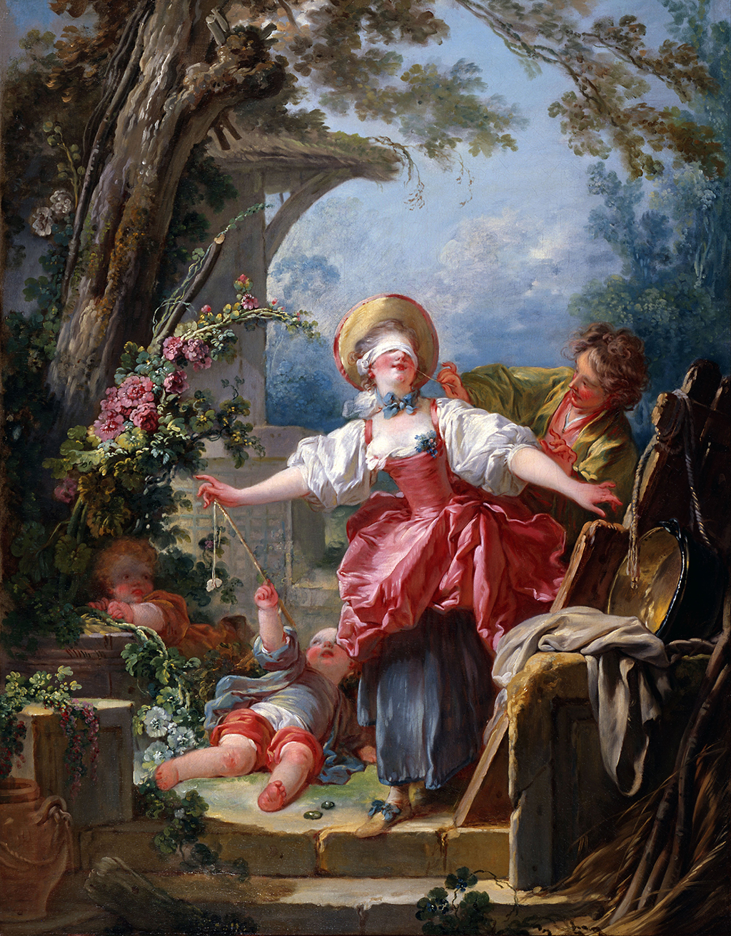 Blind Man's Bluff in Detail Jean-Honore Fragonard